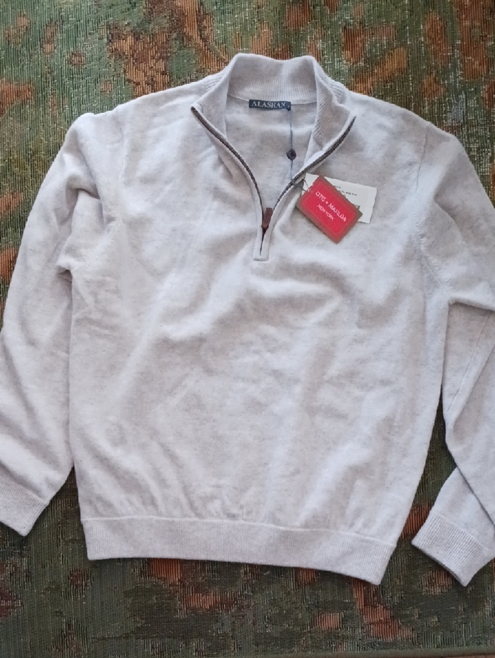Alashan Wool Quarter-Zip Merino Wool Sweater Size Small